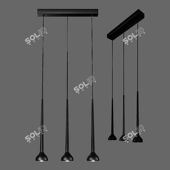 Toronto Metal Pendant Light - Stylish and Modern 3D model image 1