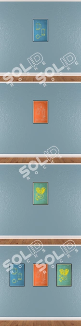 Artistic Wall Set No. 414 3D model image 3