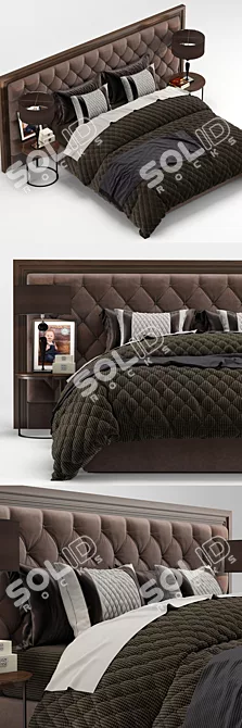 Enya Capitone Bed 3D model image 2