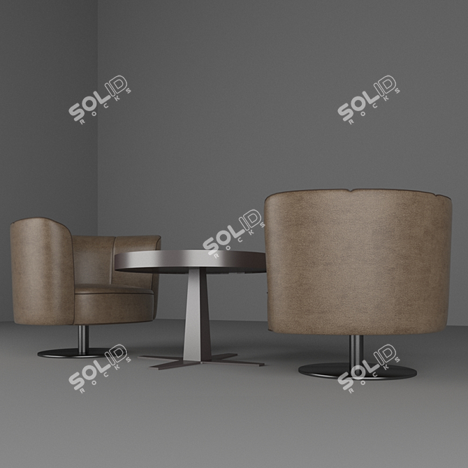 Modern Furniture Set: Chair & Table 3D model image 2