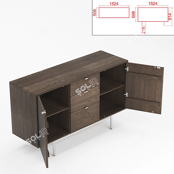 Contemporary Storage Cabinets for Efficient Organization 3D model image 3