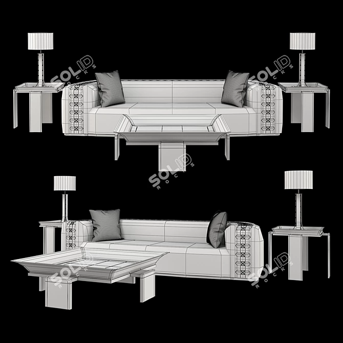 Elegant Alchymia Furniture Set 3D model image 2