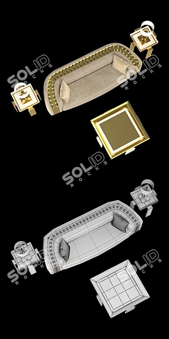 Elegant Alchymia Furniture Set 3D model image 3