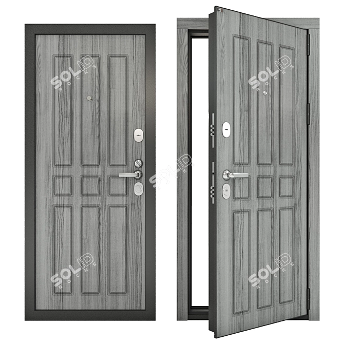 Premium Steel Entrance Doors - Groff P 3D model image 1