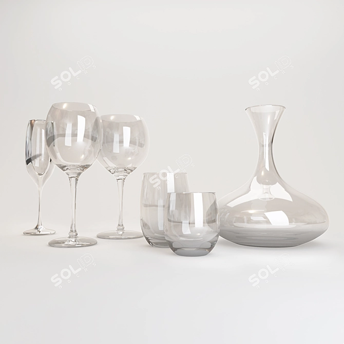 Elegant Glassware for Entertaining 3D model image 1