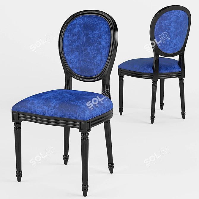 Elegant French Style Dining Chair 3D model image 1