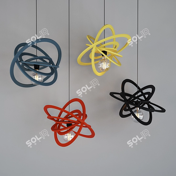 Revolutionary Circle Suspension Lights 3D model image 1