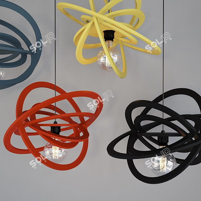 Revolutionary Circle Suspension Lights 3D model image 2