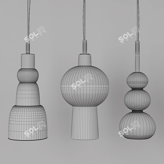 Boreal-Kael-Bilbo-Kalgan Visionnaire: Luxurious Metal and Glass Suspension Lamps 3D model image 3