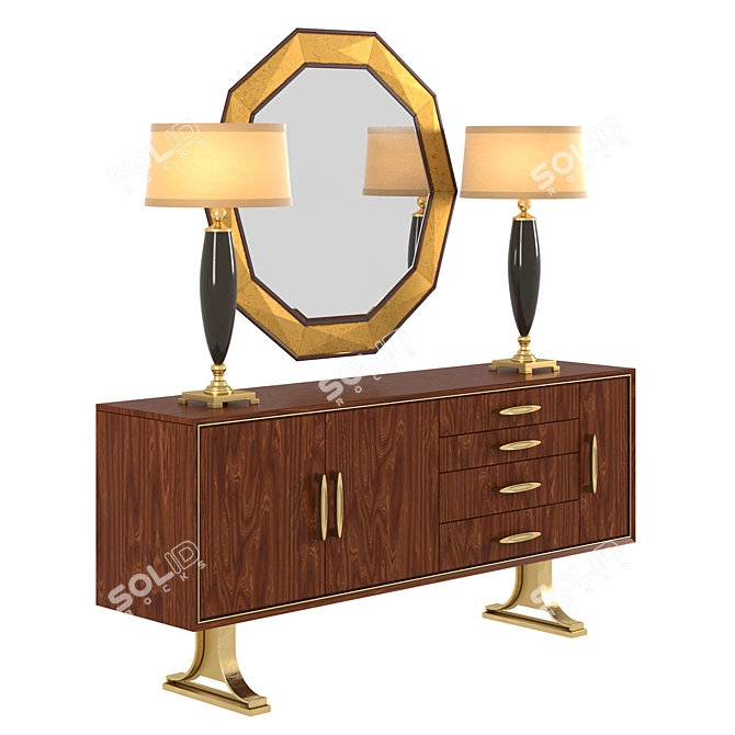 Midcentury Buffet in Lexington Carnegie Collection 3D model image 1