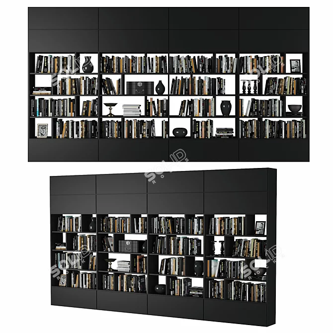 Modern Style Rack: 2.2m Height, 4m Width, 310.314mm Depth 3D model image 1