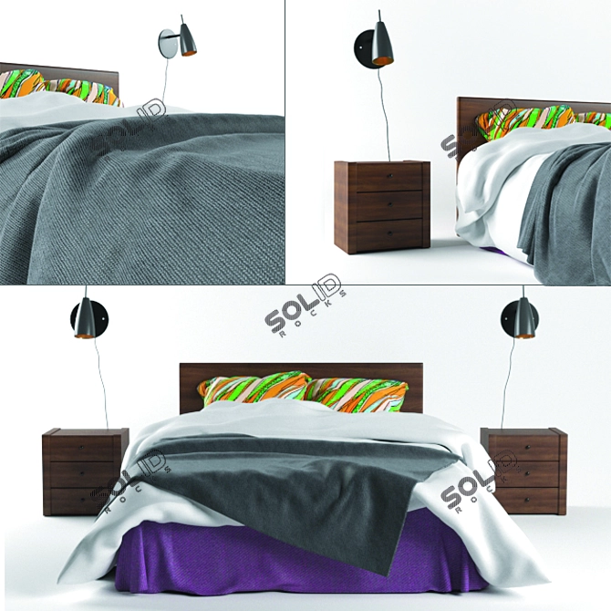 Elegant Dream Bed 3D model image 2