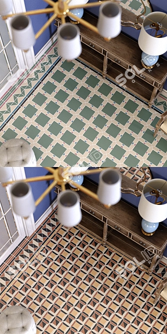 Elegant Victorian Tiles Set - Topcer 3D model image 3