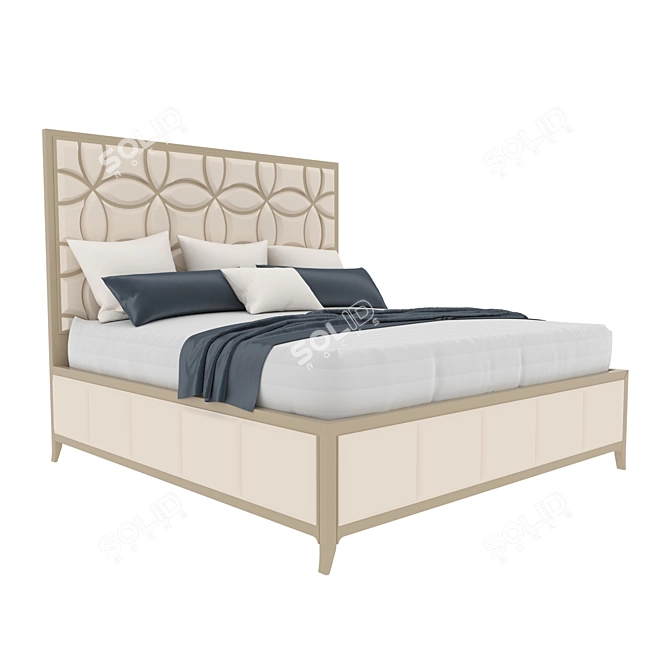Trellis Charm Upholstered Bed 3D model image 1