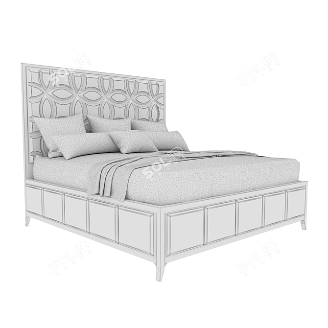 Trellis Charm Upholstered Bed 3D model image 2