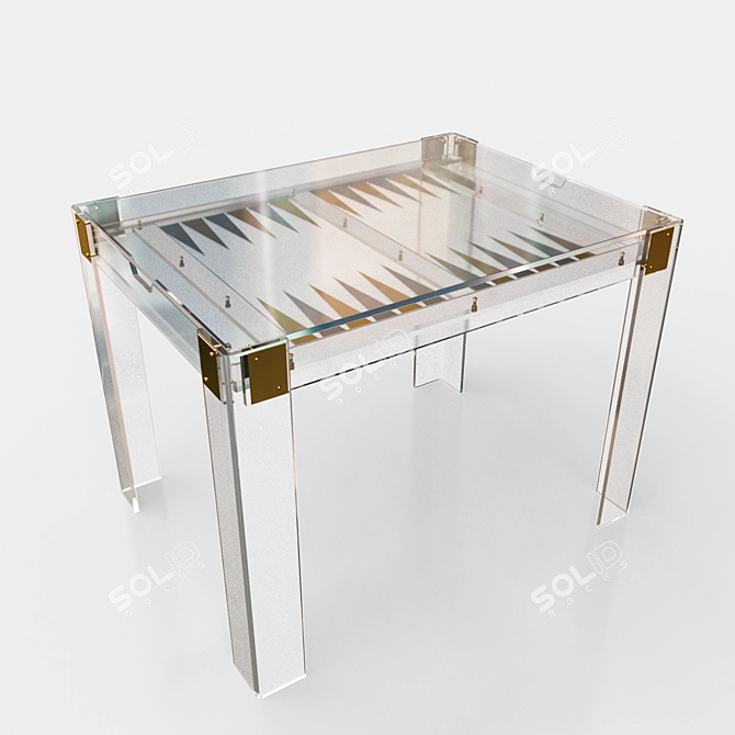 Pierre Backgammon Table: Acrylic Excellence 3D model image 1