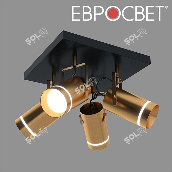 Antique Bronze LED Ceiling Light 3D model image 1