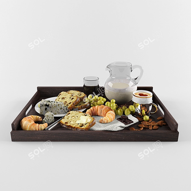 Convenient Breakfast Tray 3D model image 1