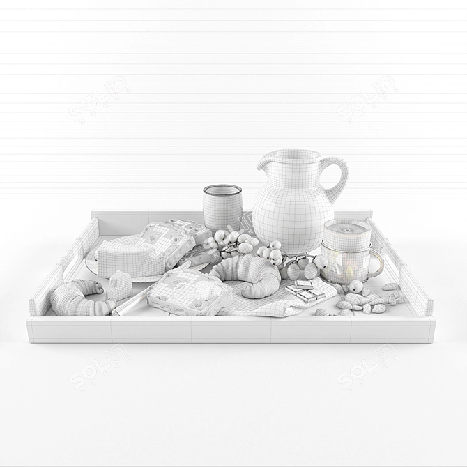 Convenient Breakfast Tray 3D model image 2