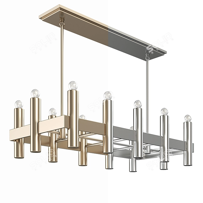 Elegant Nash Linear Chandelier 3D model image 2