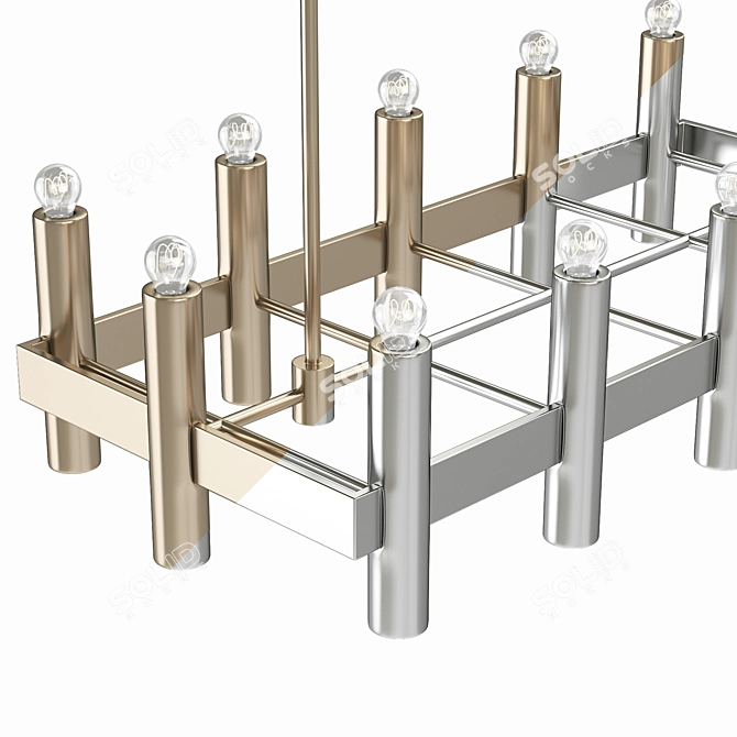 Elegant Nash Linear Chandelier 3D model image 3