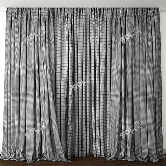 Elegant Curtain Model - 3D Max & OBJ Archive 3D model image 2