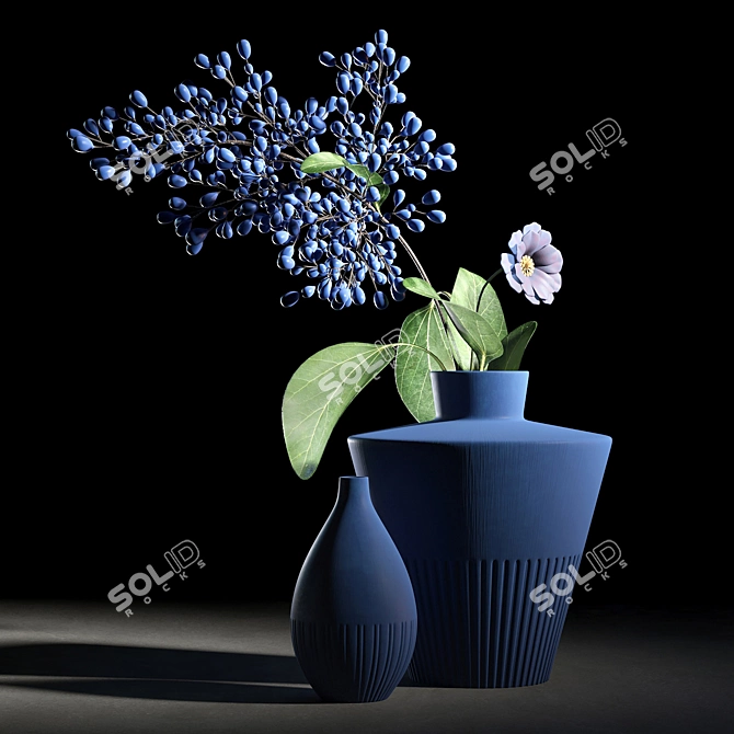 Sapphire Dreams Vase Set 3D model image 2