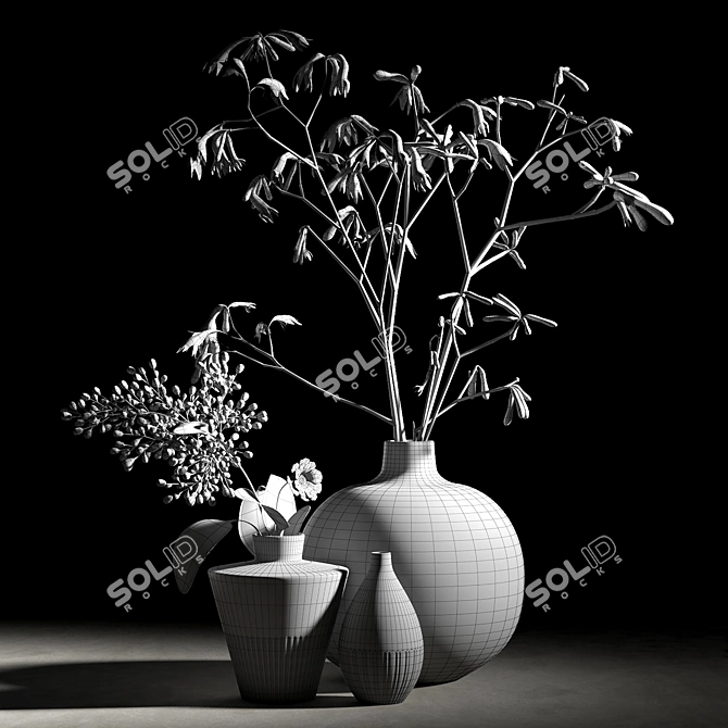 Sapphire Dreams Vase Set 3D model image 3