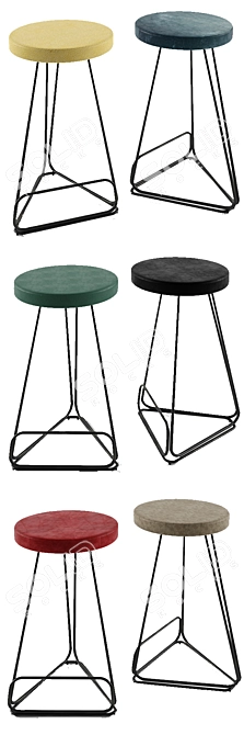 Geometric Luxury: Delta Counter Stool 3D model image 2