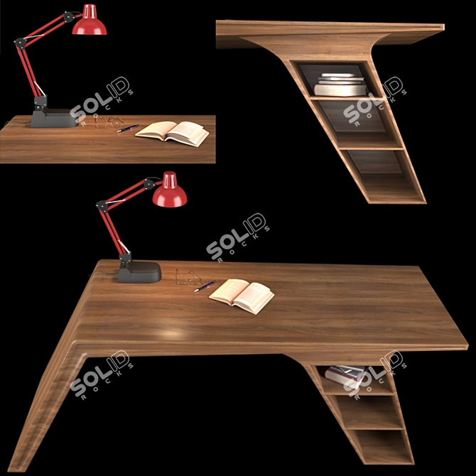 Modern Office Desk: FBX & OBJ Files 3D model image 2