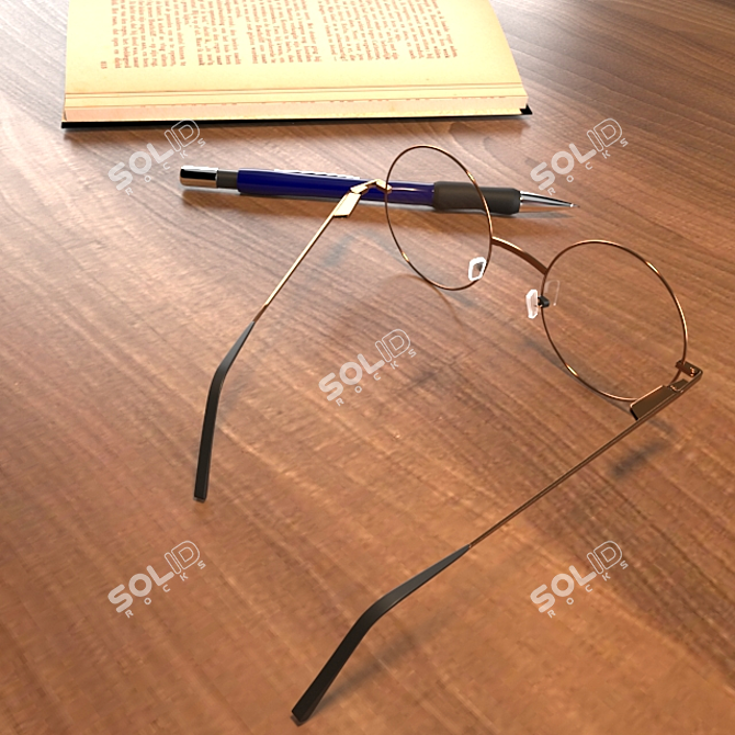 Modern Office Desk: FBX & OBJ Files 3D model image 3