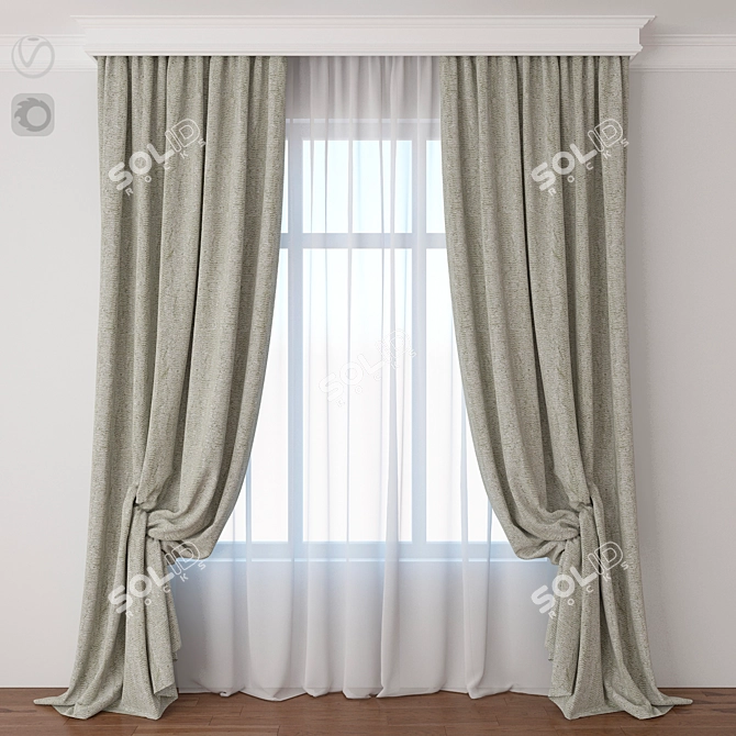 Elegant Drapery: Perfect for Any Décor 3D model image 1