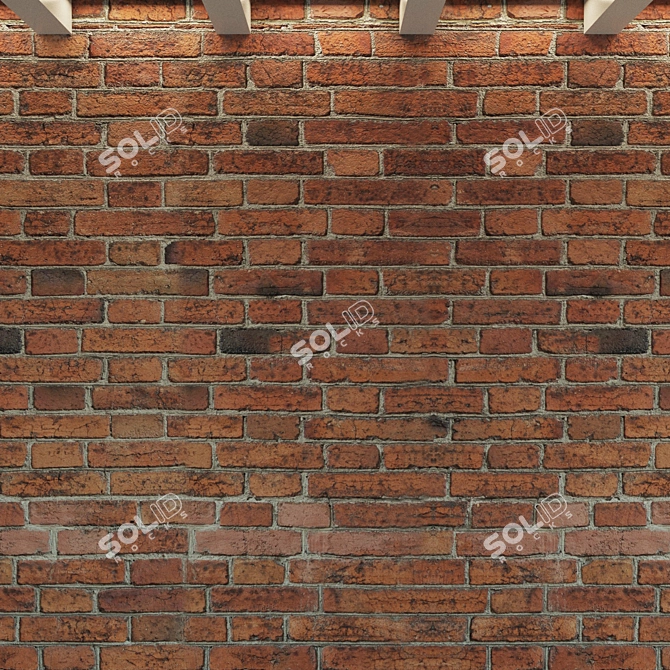 Vintage Red Brick Wall 3D model image 3