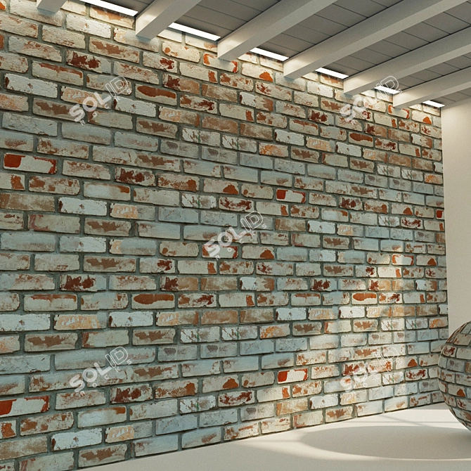 Rustic Brick Wall Texture 3D model image 1