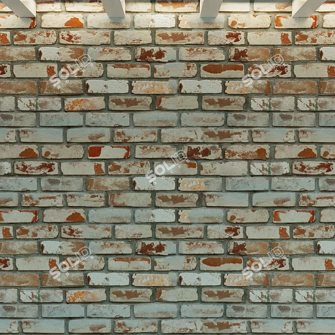 Rustic Brick Wall Texture 3D model image 3