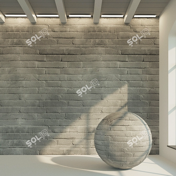 Title: Vintage Brick Wall Texture 3D model image 2