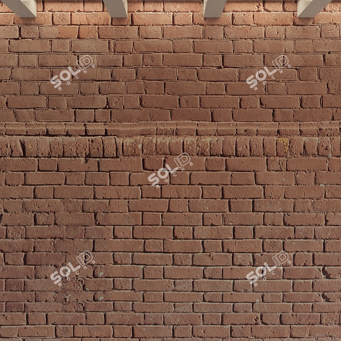 Vintage Brick Wall Texture 3D model image 3