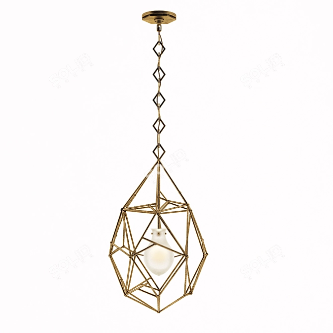 Gilded Iron Pendant Light: Studio VC Bristol 3D model image 1