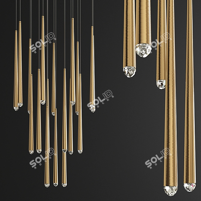 Elegant Brass Aquitaine Chandelier 3D model image 1