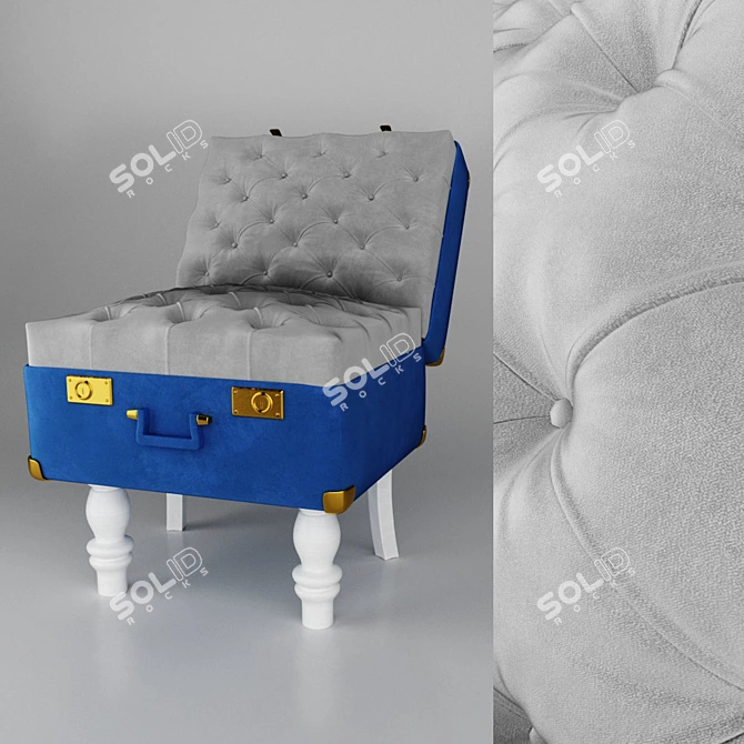 Traveler's Comfort: Suitcase Chair 3D model image 1