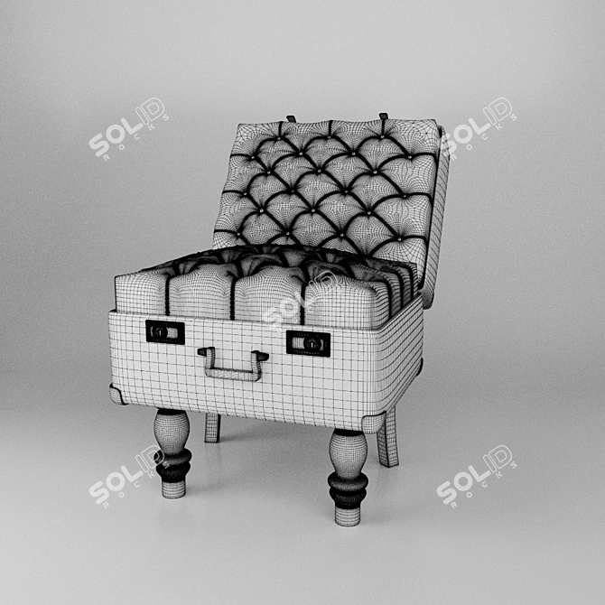 Traveler's Comfort: Suitcase Chair 3D model image 2