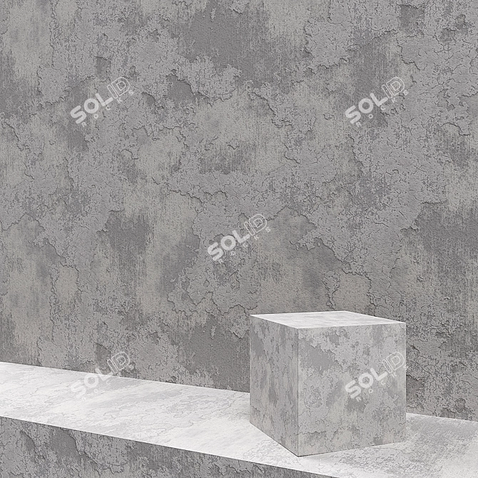 Travertine Cracks Decorative Plaster 3D model image 1