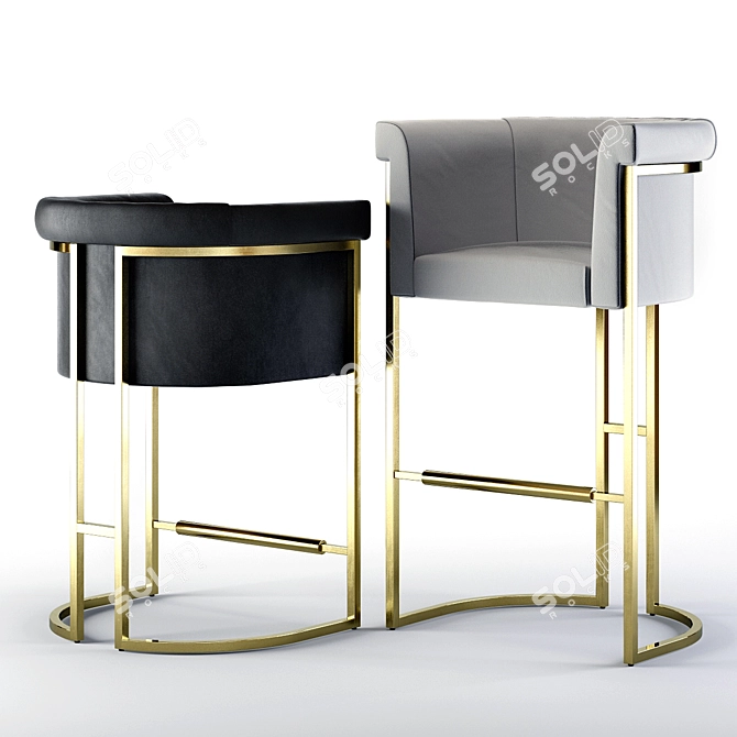 Modern Diolite Bar and Counter Stools 3D model image 1