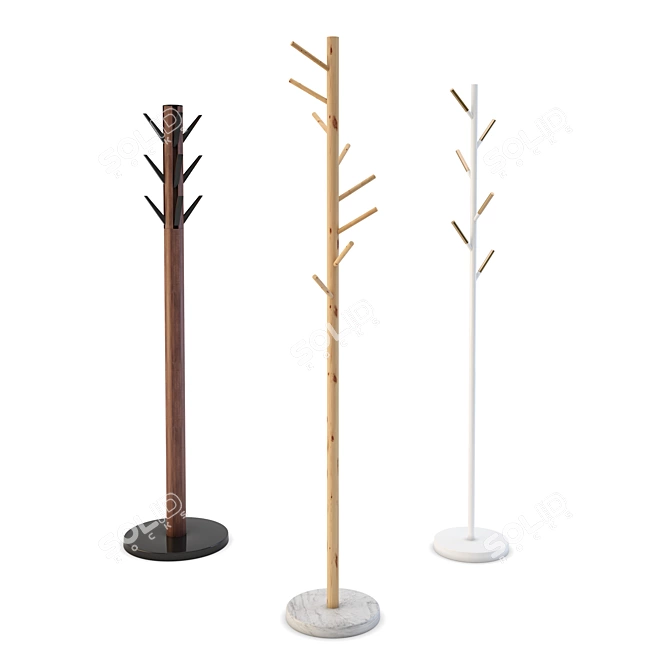 Zone Coat Rack: Stylish & Functional Storage 3D model image 1