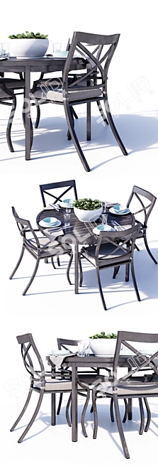 Canyon Metal Spring Dining Set 3D model image 2