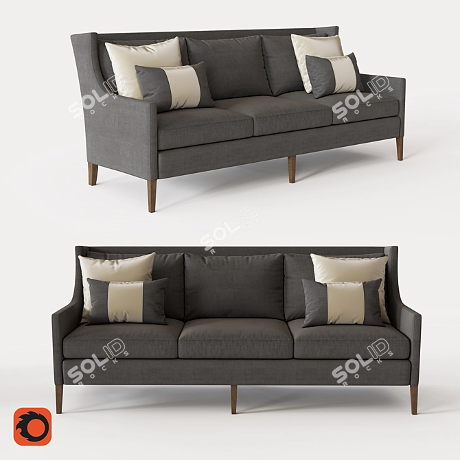 Restoration Hardware Sloan Wingback Sofa 3D model image 1