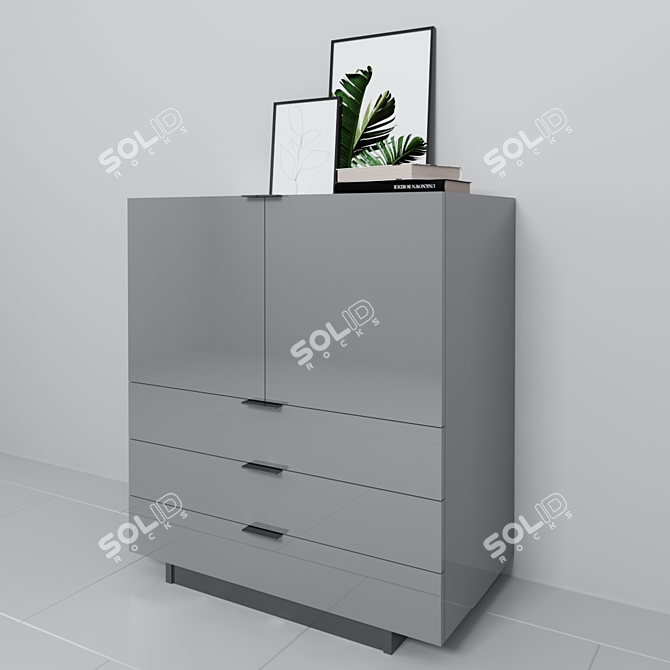 Elegant Vertical Cabinet by Minotti 3D model image 2