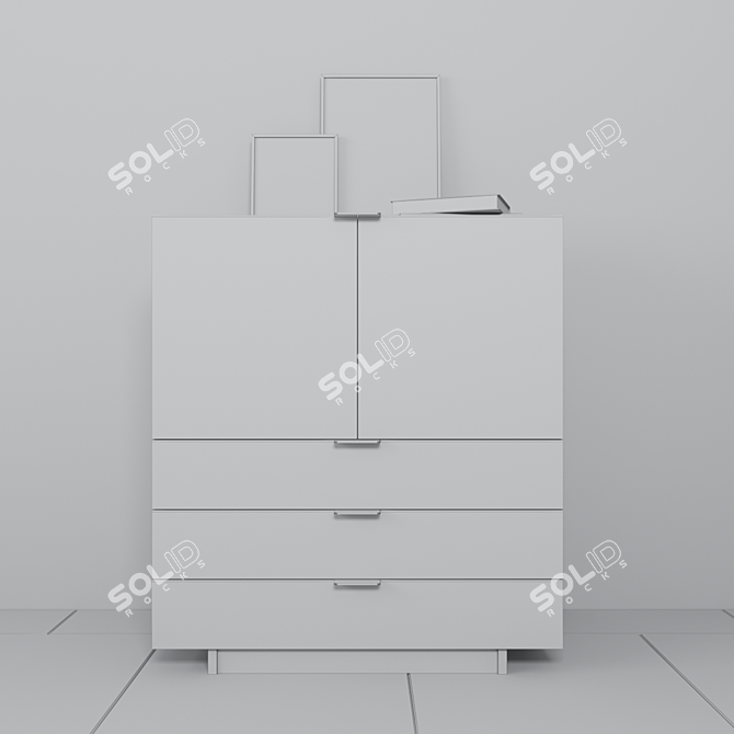 Elegant Vertical Cabinet by Minotti 3D model image 3