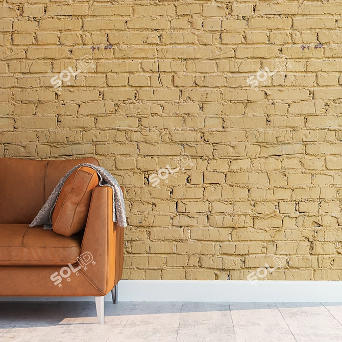 Seamless Detailed Yellow Brick Texture 3D model image 2