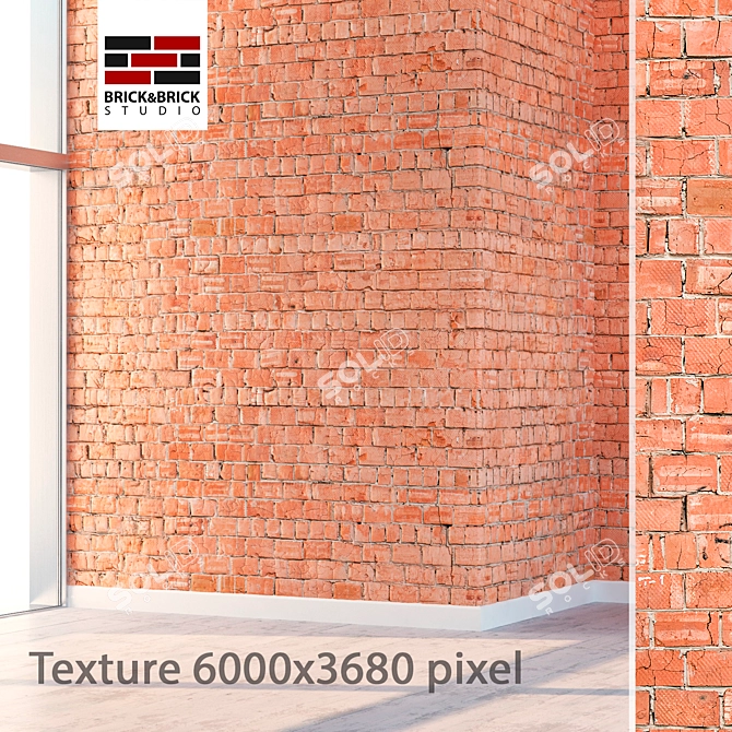 Seamless High Detail Red Brick 3D model image 1